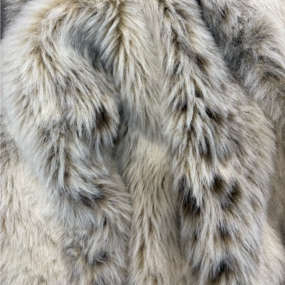 Luxurious Cream & Brown Faux Fur Teddy Jacket by Monteverdi - Picture 6 of 8